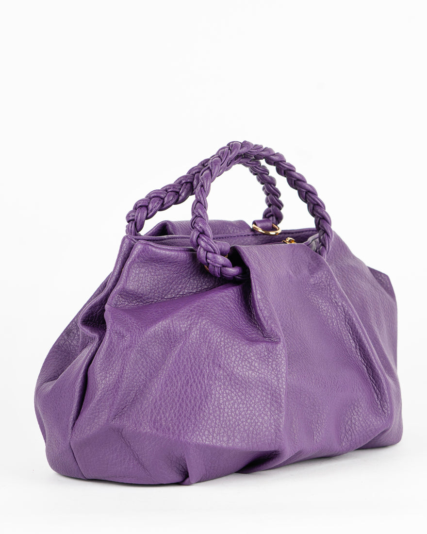 Borsa a mano con manico intrecciato