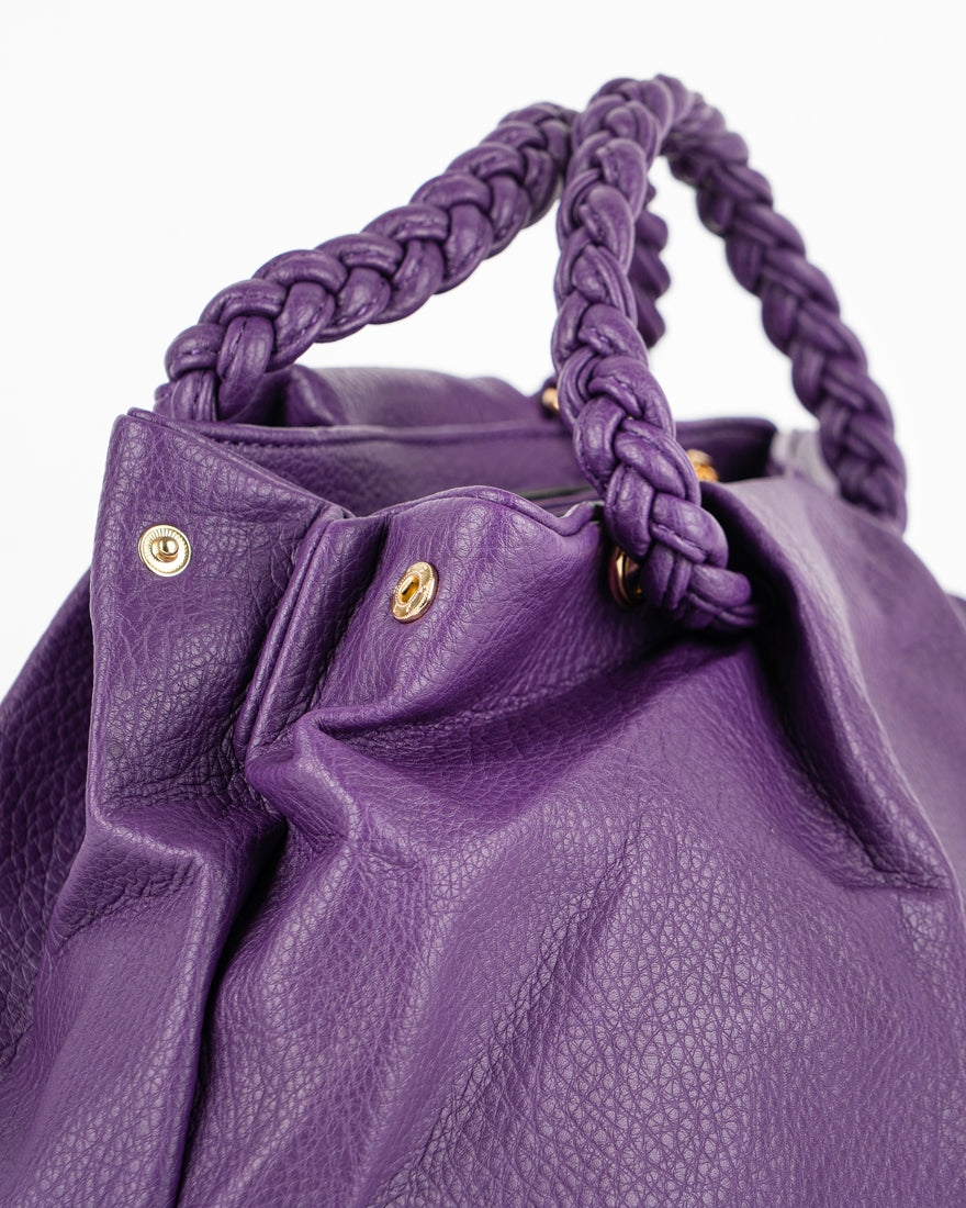 Borsa a mano con manico intrecciato