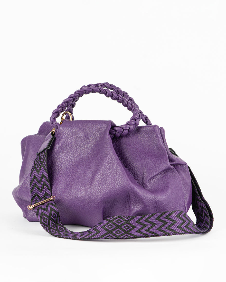 Borsa a mano con manico intrecciato