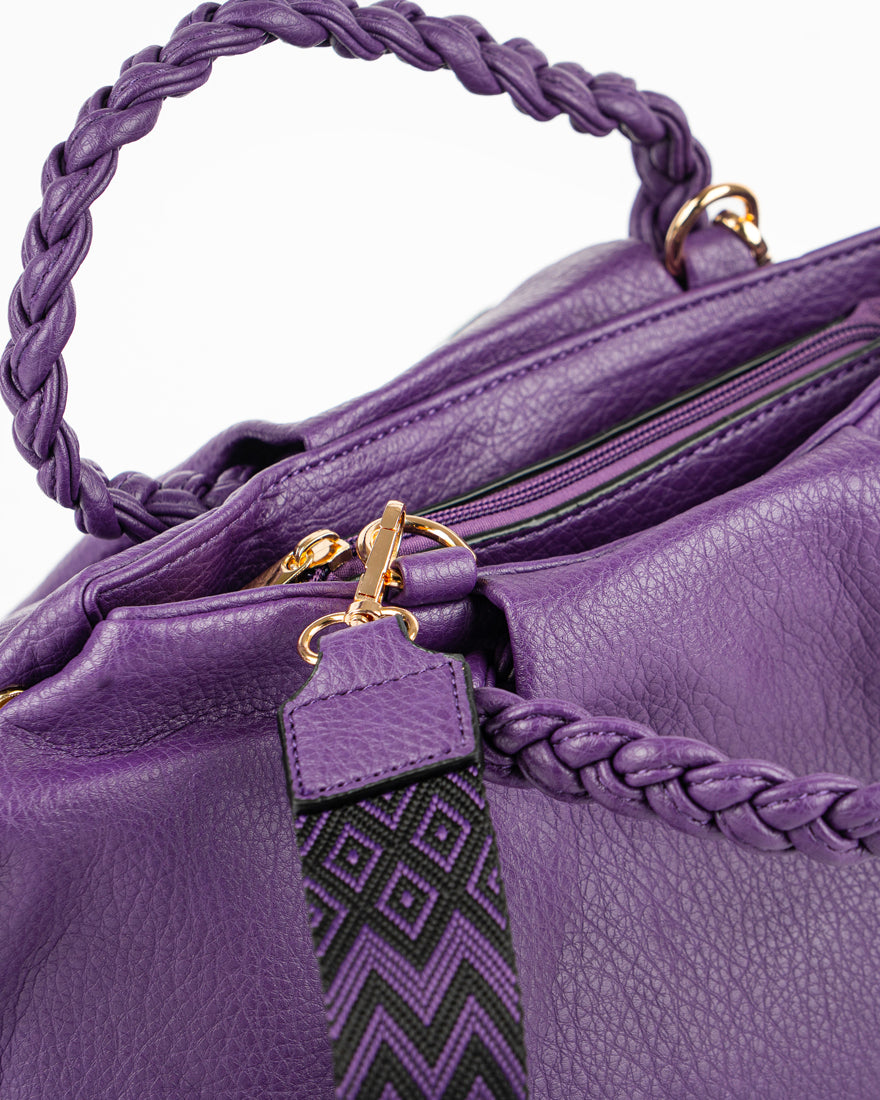 Borsa a mano con manico intrecciato