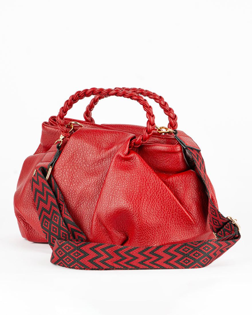 Borsa a mano con manico intrecciato