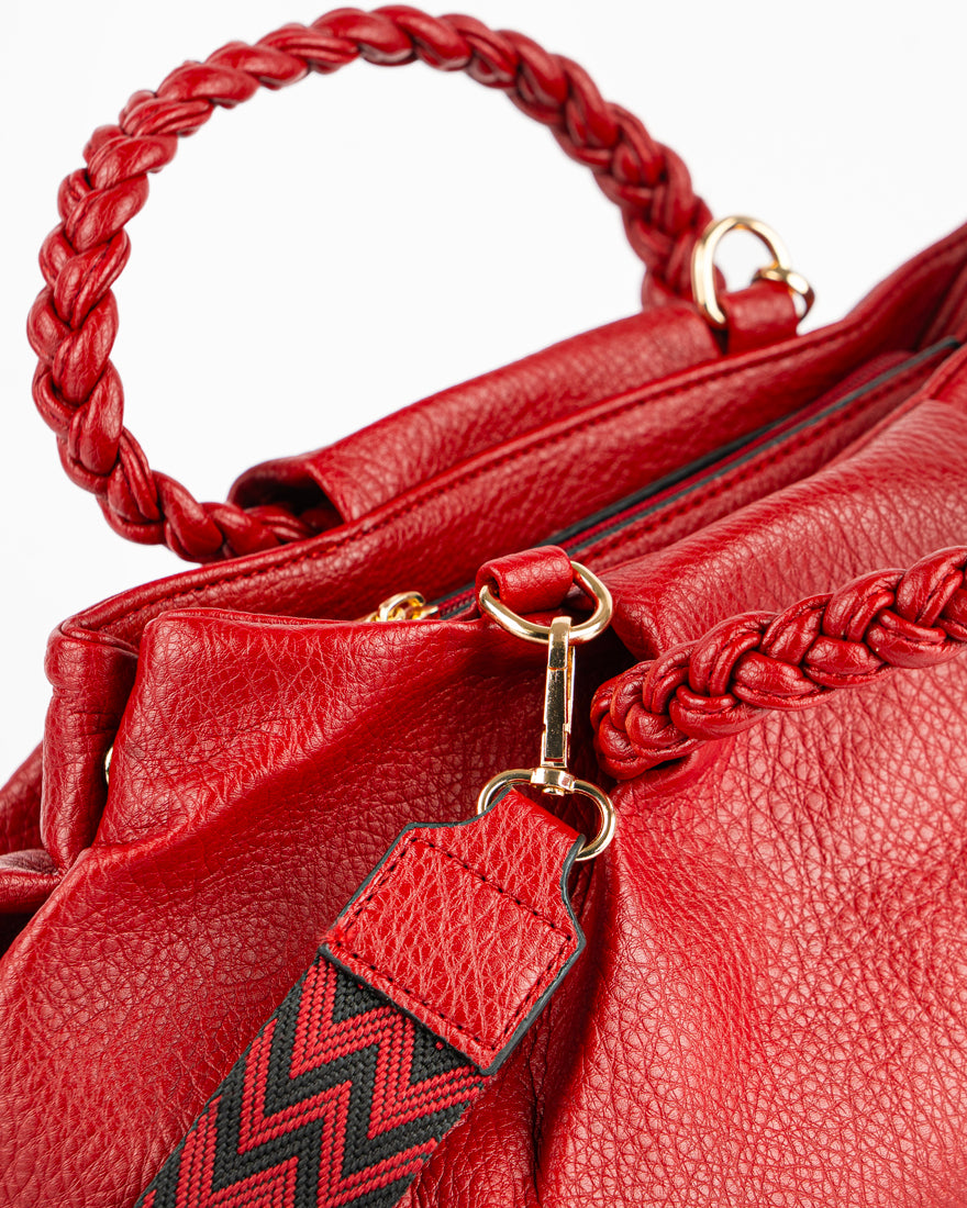 Borsa a mano con manico intrecciato