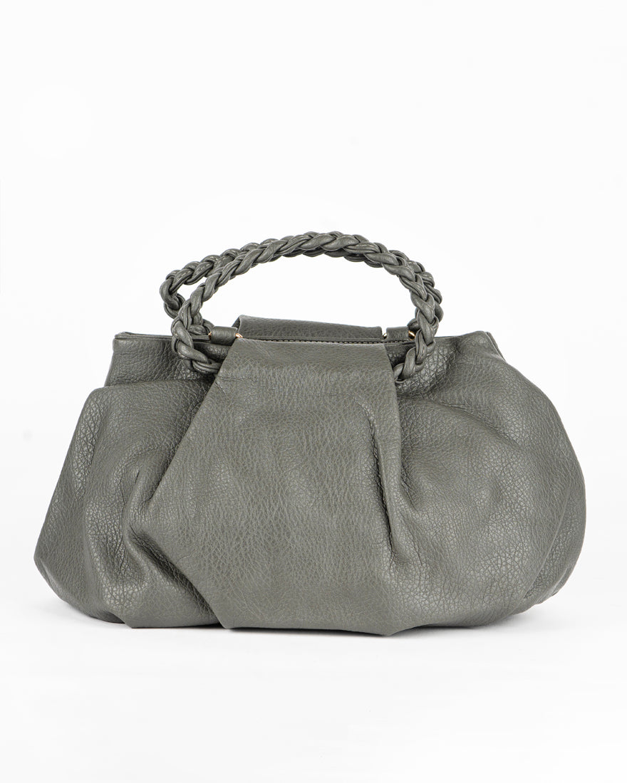 Borsa a mano con manico intrecciato