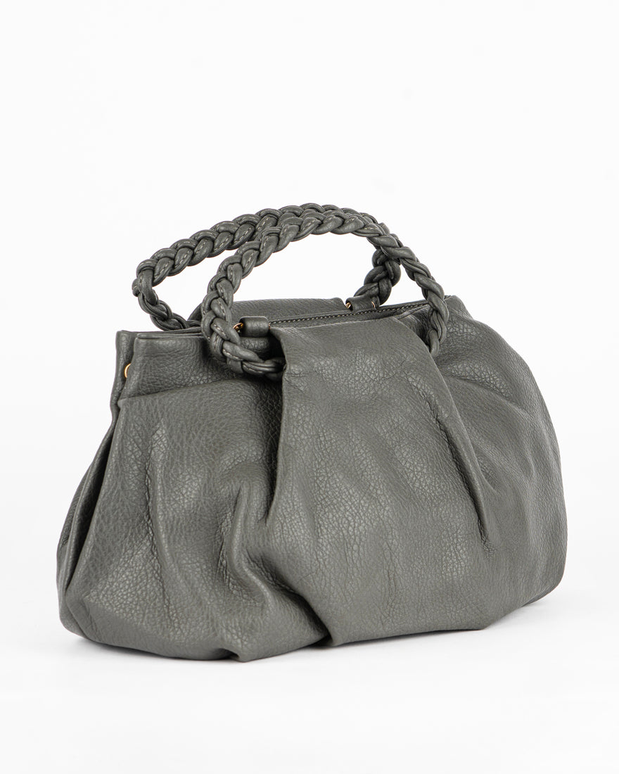 Borsa a mano con manico intrecciato