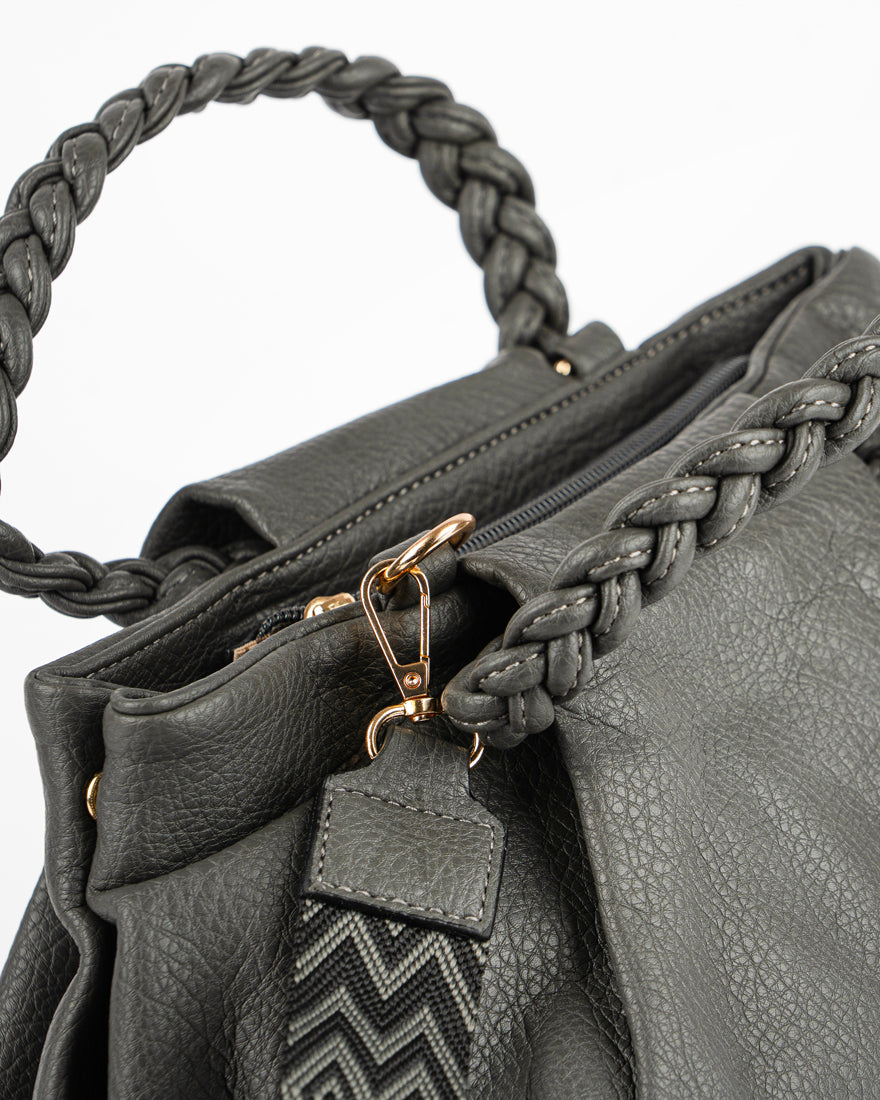 Borsa a mano con manico intrecciato