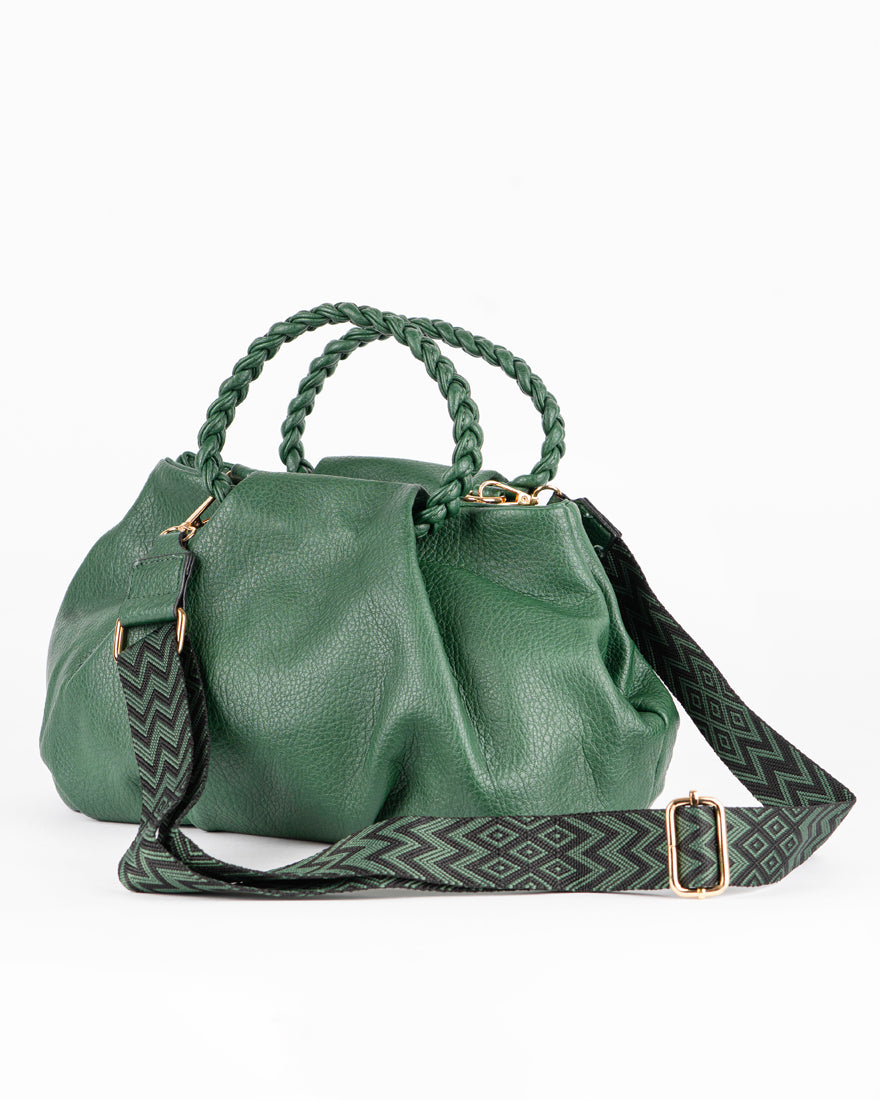 Borsa a mano con manico intrecciato