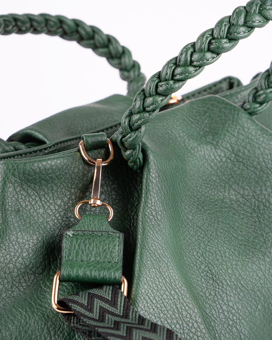 Borsa a mano con manico intrecciato