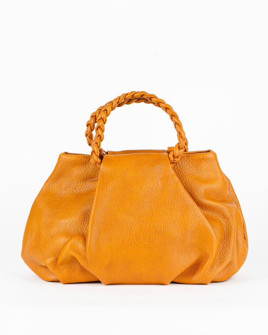 Borsa a mano con manico intrecciato