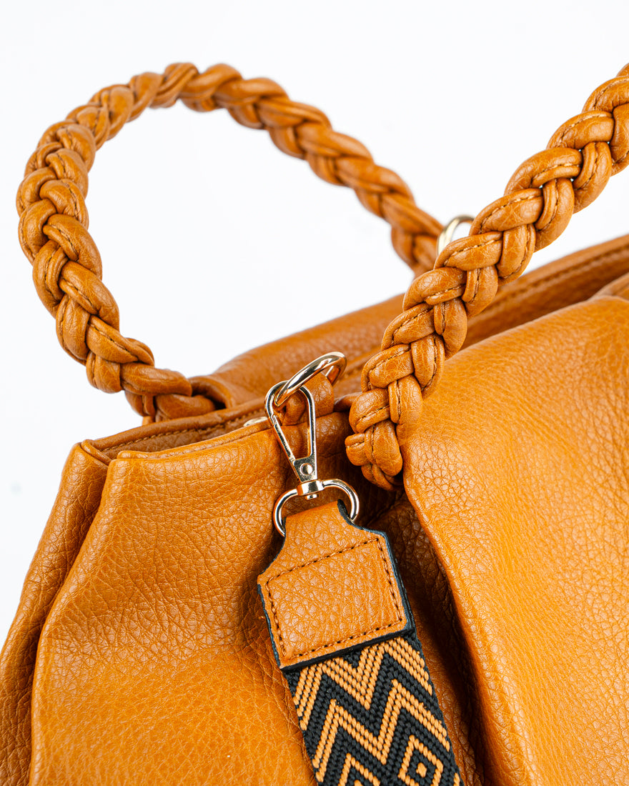 Borsa a mano con manico intrecciato