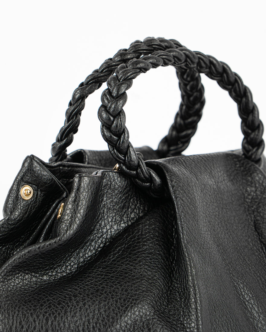 Borsa a mano con manico intrecciato