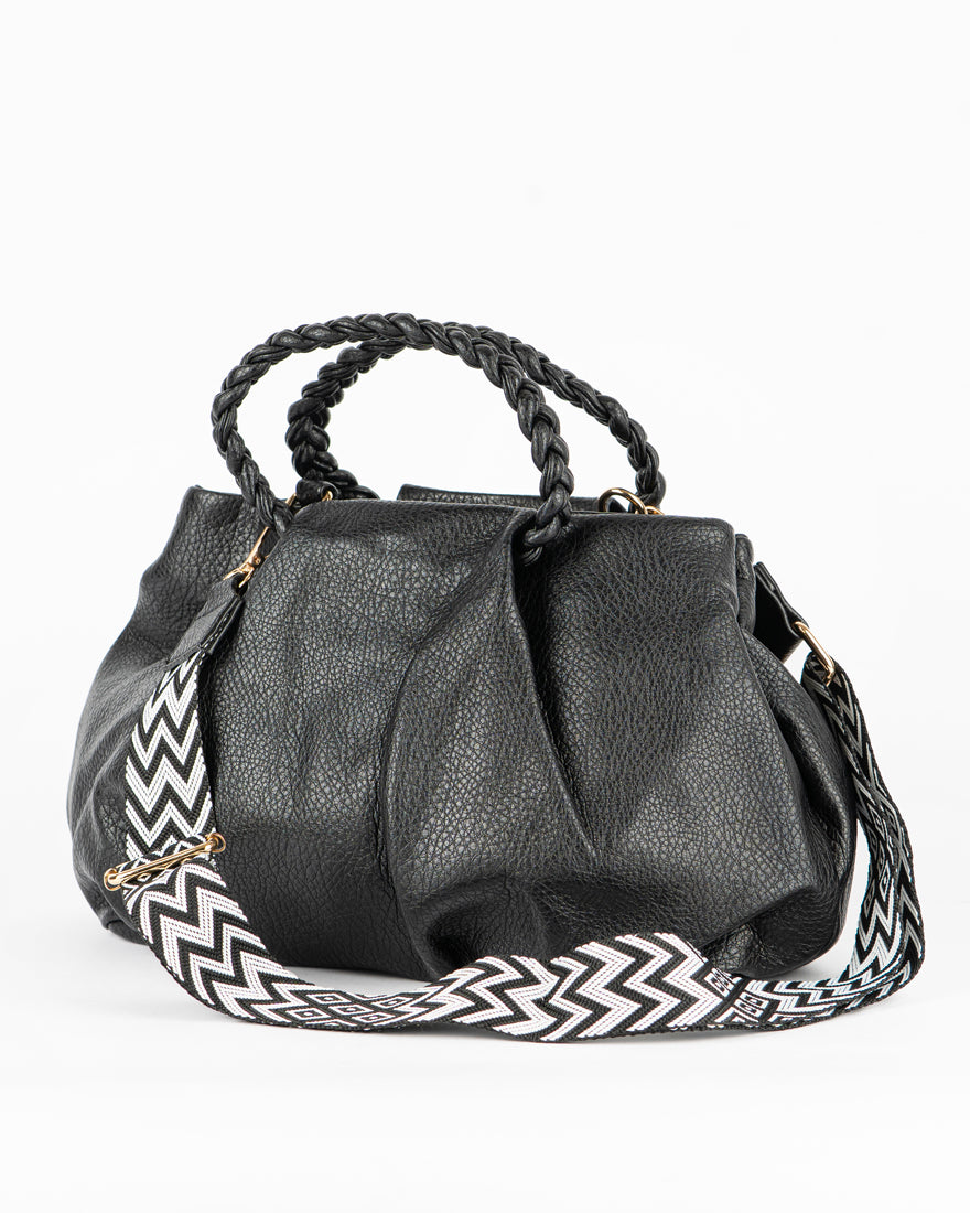 Borsa a mano con manico intrecciato