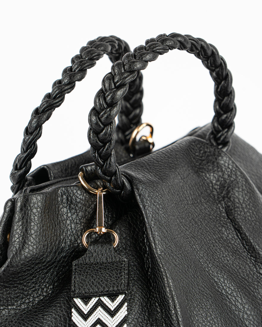 Borsa a mano con manico intrecciato