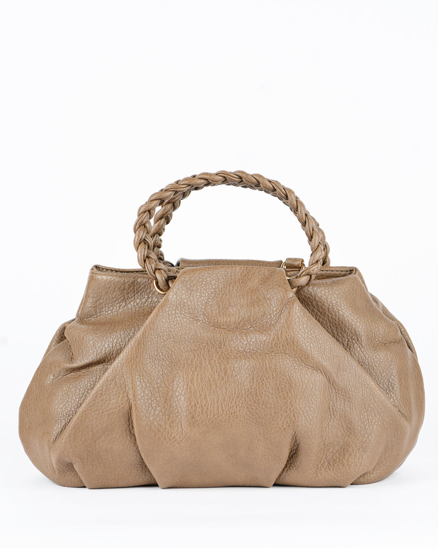 Borsa a mano con manico intrecciato