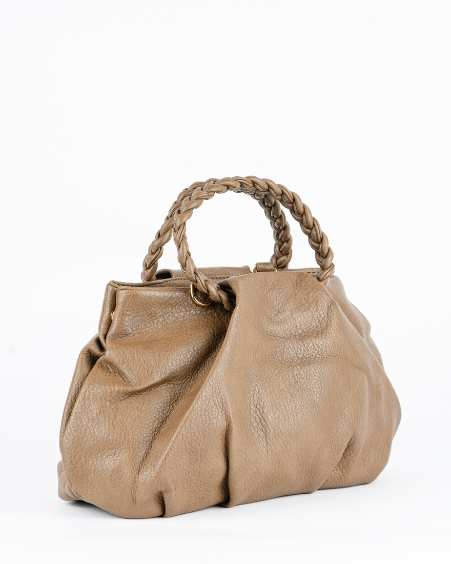 Borsa a mano con manico intrecciato