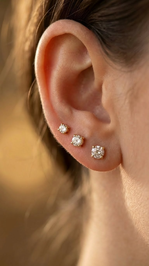 Orecchini punto luce tre dimensioni