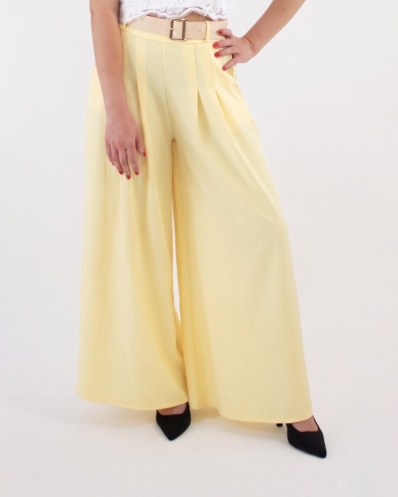 Pantalone palazzo donna con cintura