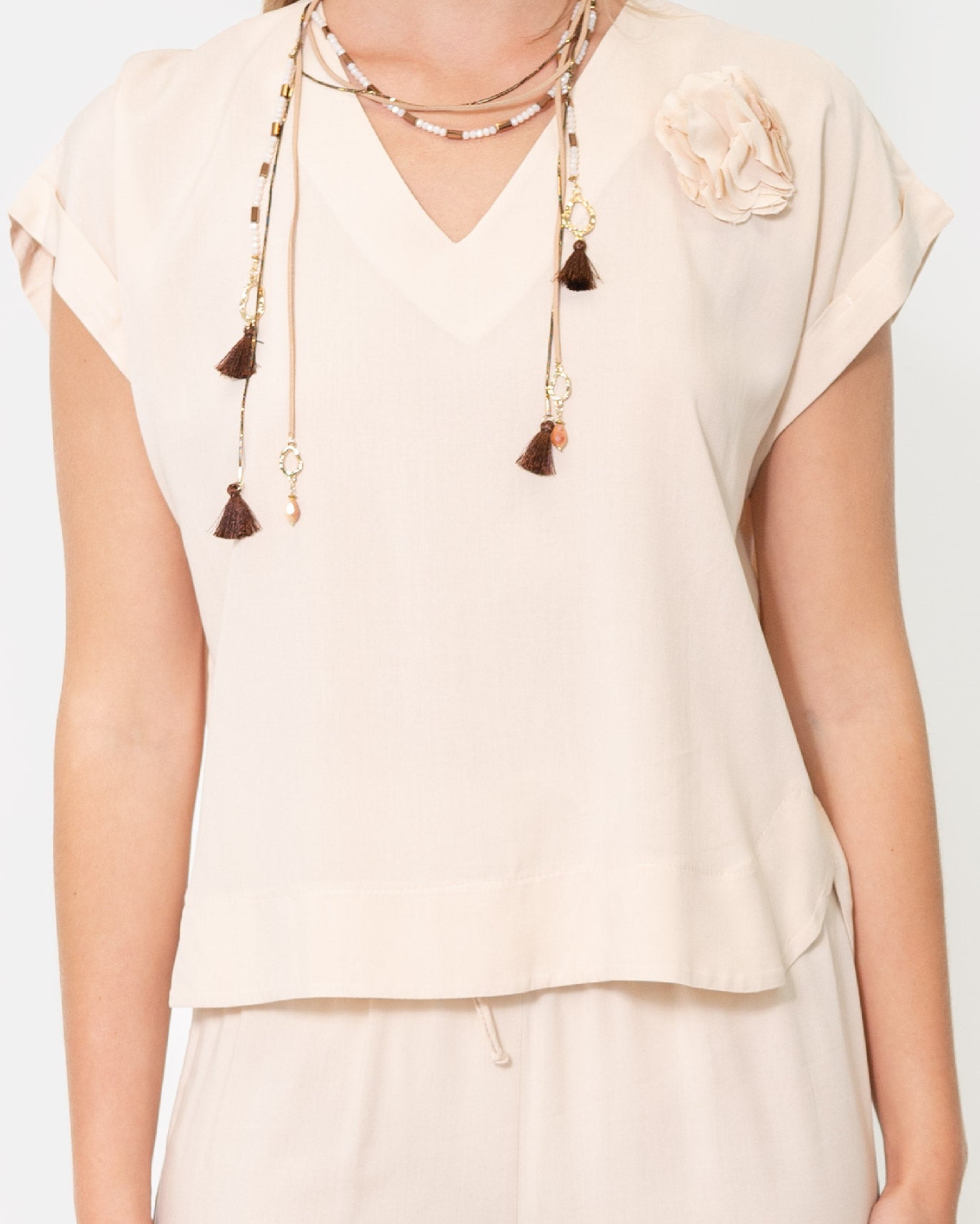 Maglia con Spilla a Fiore