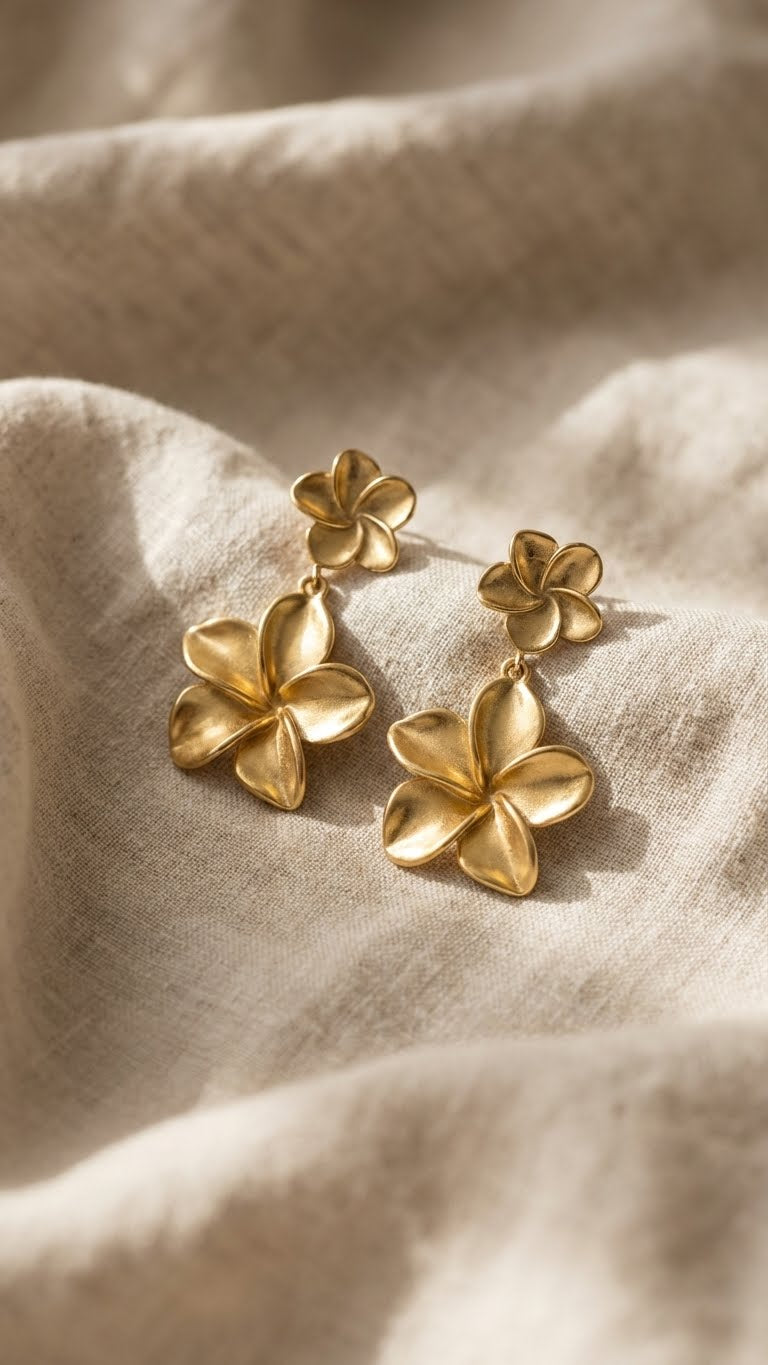 Orecchini con doppio oleandro