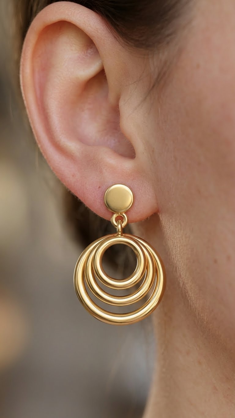 Orecchini con cerchi sospesi