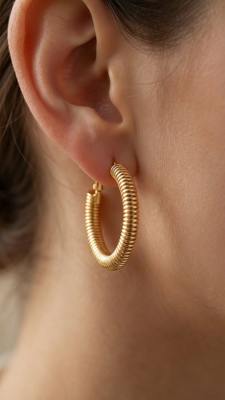 Orecchini cerchio spiral gold