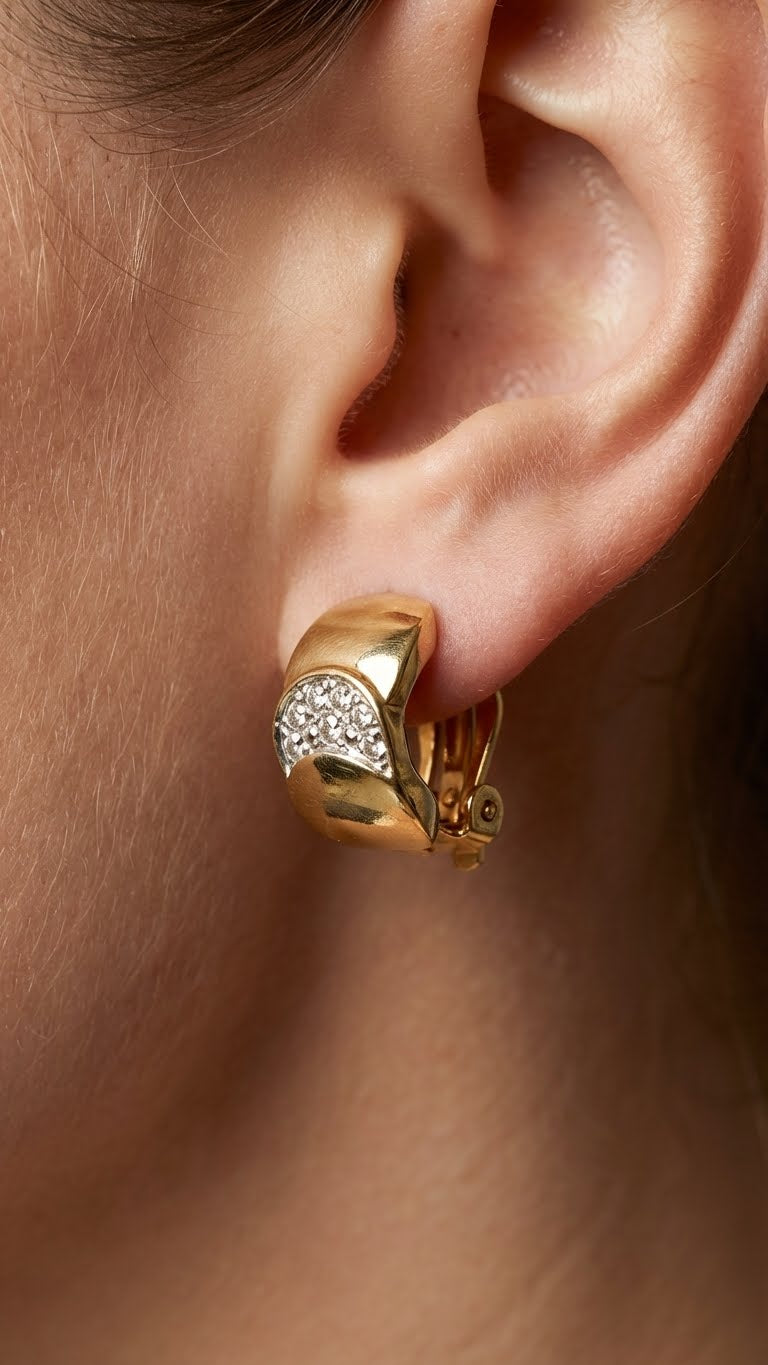 Orecchini mezzaluna brillante