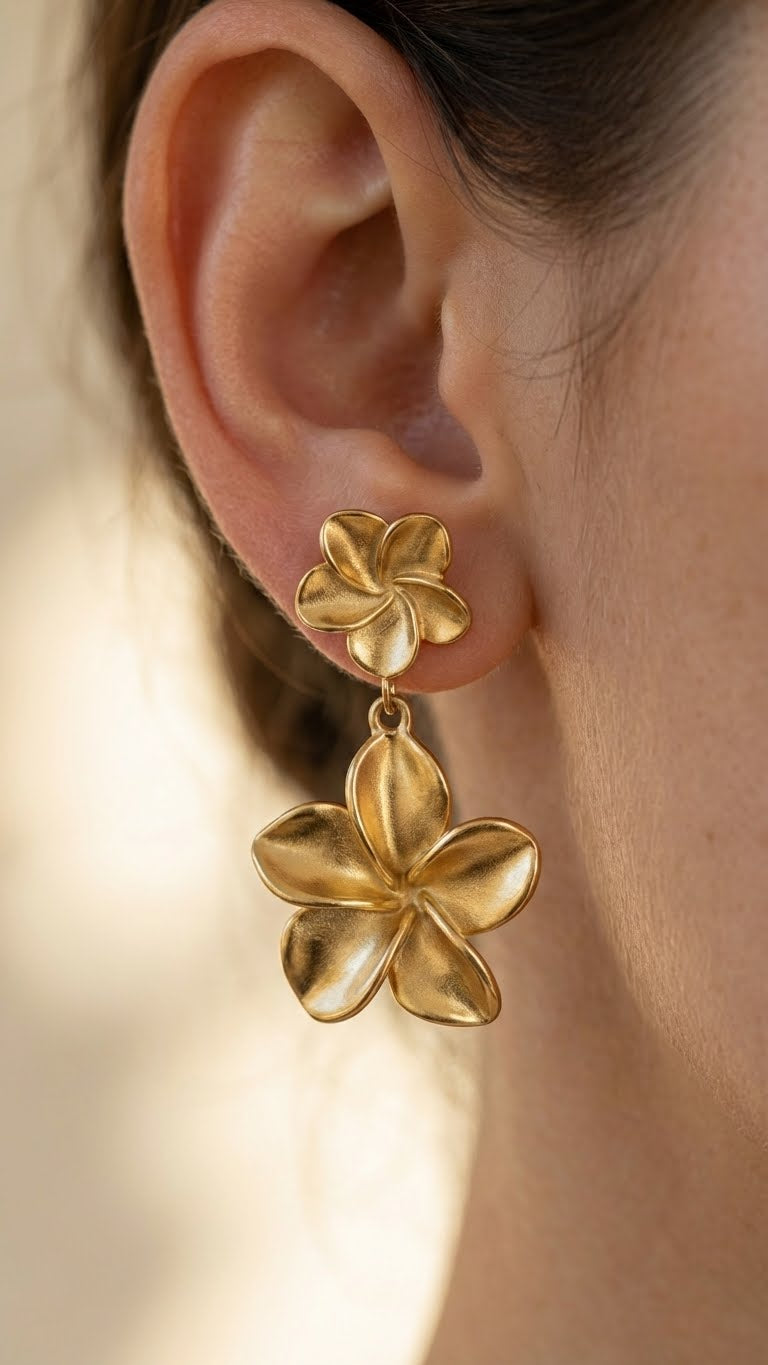 Orecchini con doppio oleandro