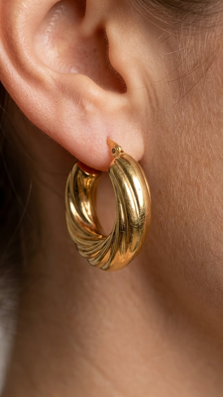 Orecchini a cerchio intrecciato