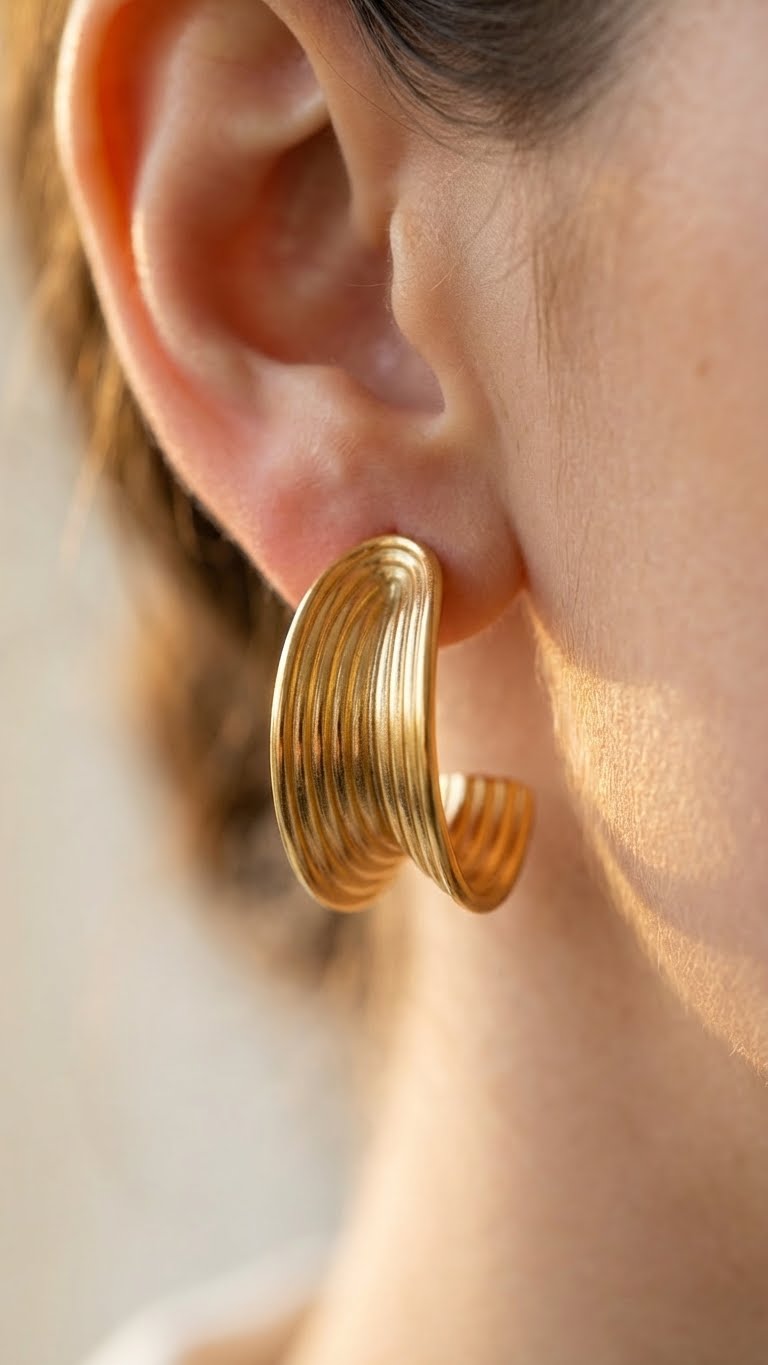 Orecchini arco a righe