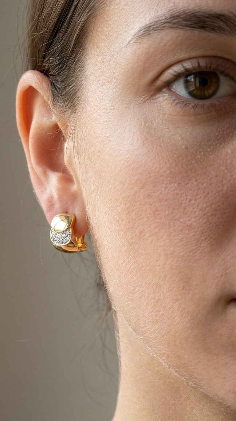 Orecchini mezzaluna brillante