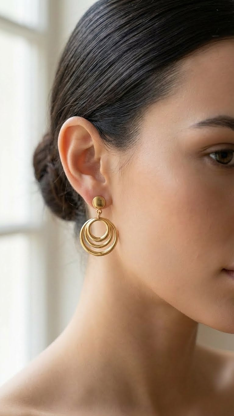 Orecchini con cerchi sospesi